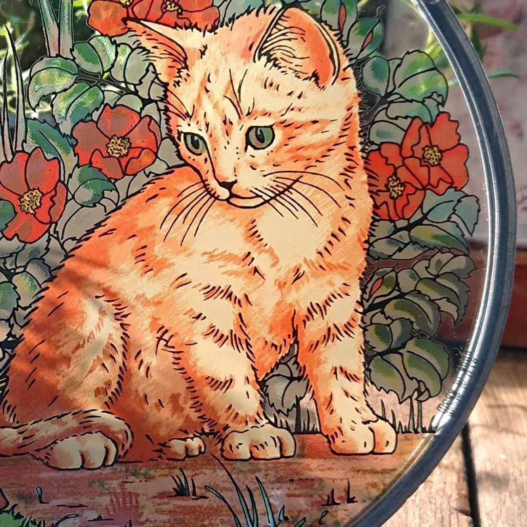 アメリカ ステンドグラス Cat 猫シカゴ美術館グラスマスターズ社にゃんこ