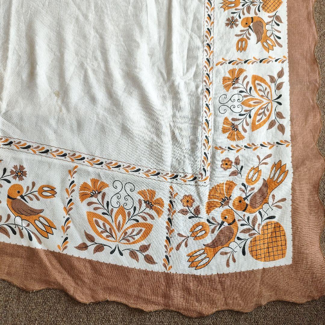 アメリカ　アンティークリネン　146x190㌢　テーブルクロス 鳥　レトロ 61iN3iYROML._AC_UF894,