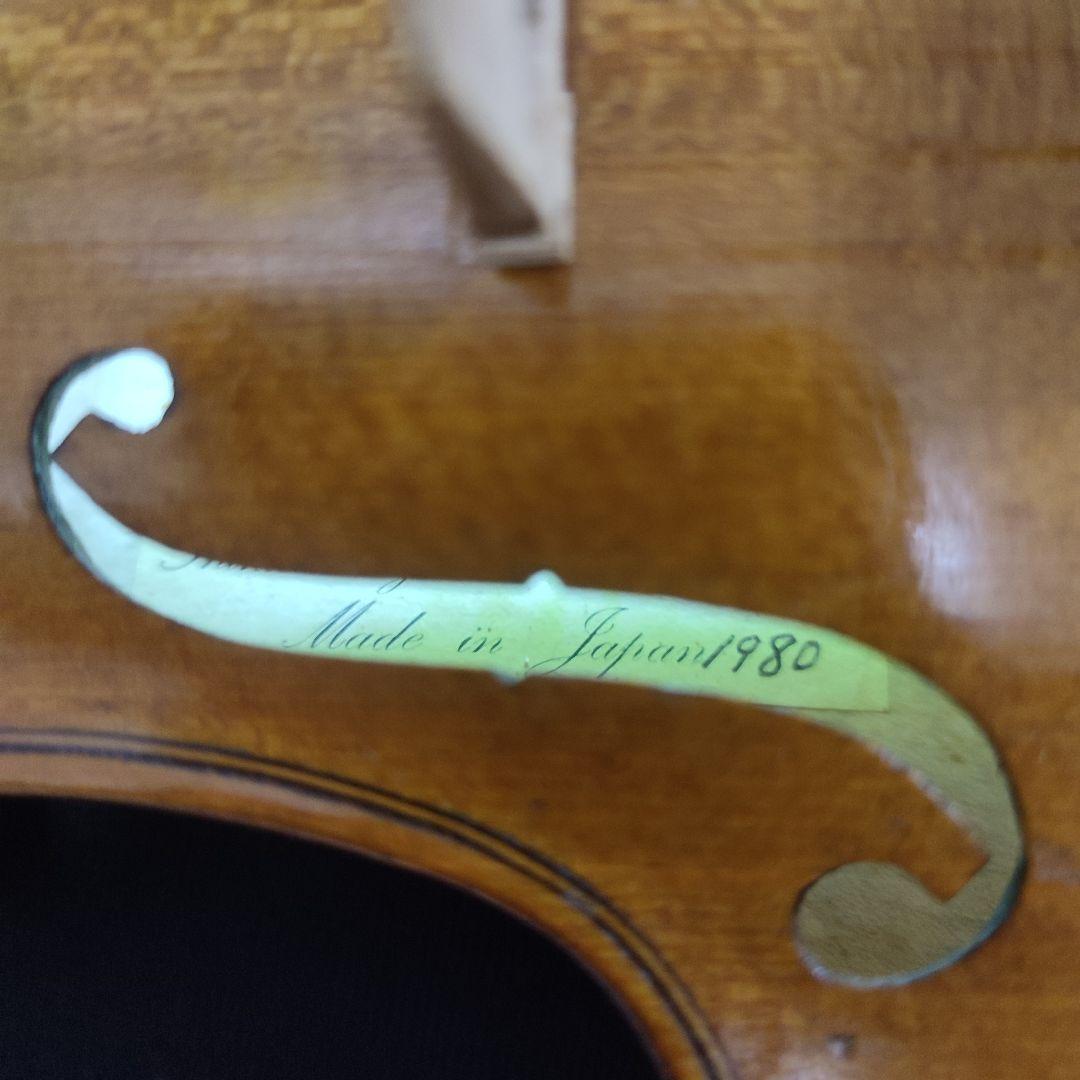 井筒信一 製作 1/4分数 バイオリン 弦新品交換済 弓・ケース・肩当て