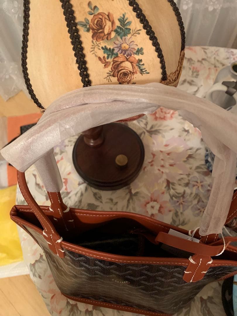 新品未使用 トートバッグ ポーチ付き 茶 小 ショルダーバッグ irohamise_sd-0159