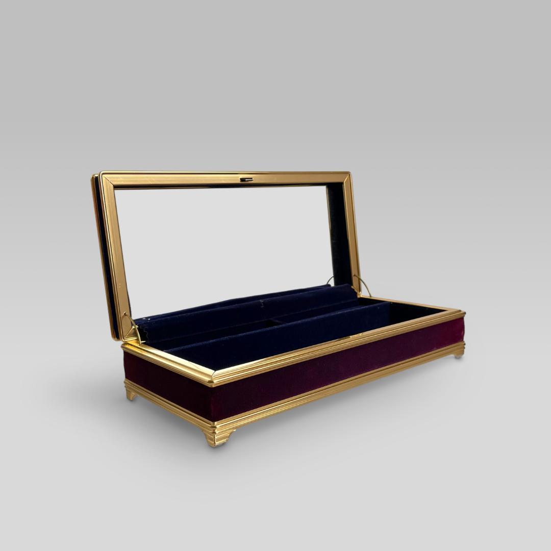 80s【ヴィンテージ】ベロア クラシックデザイン ジュエリーボックス ケース ジュエリーボックス おしゃれ アクセサリーケース ジュエリーケース