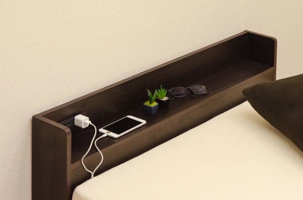 《送料無料》　Alta コンセント　引出し収納付きベッド　ブラックのみ