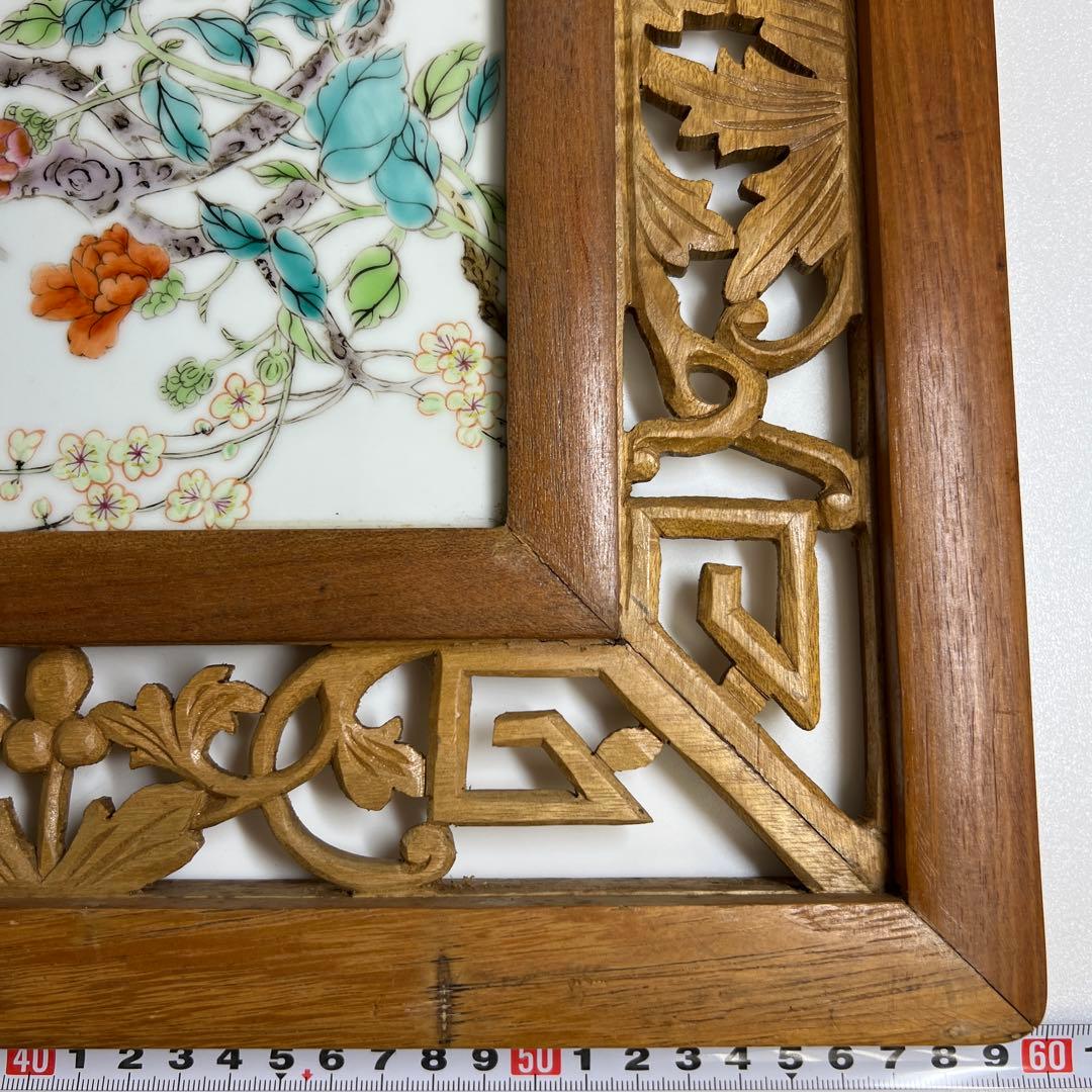 中国美術 粉彩花鳥文陶板画 東Y7-0902⭐︎2Fトヒト - メルカリ