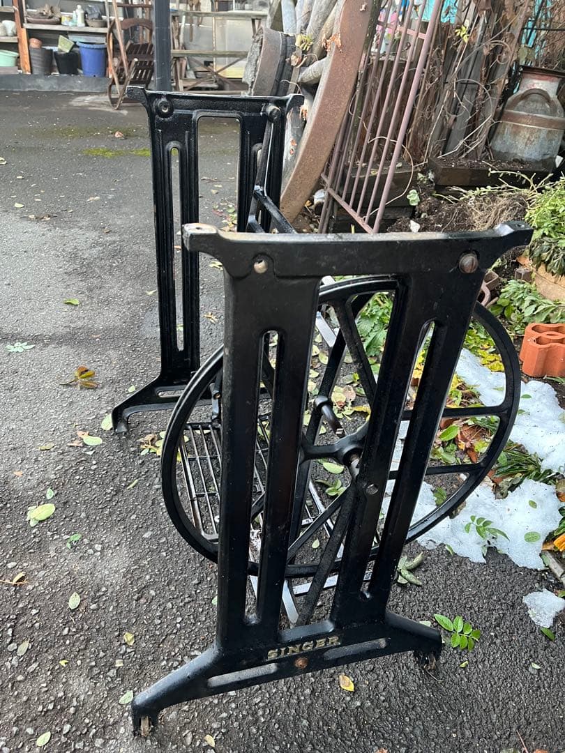 シンガーミシン脚、シンガー工業用ミシン脚、幅広ミシン脚、ガーデン
