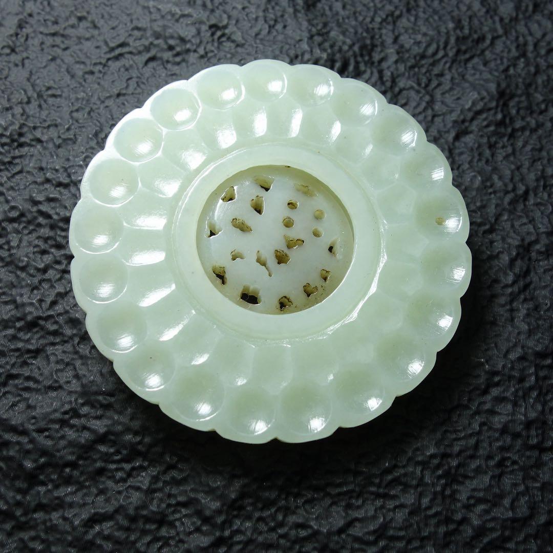 清時代 和田玉 玉牌 可動式 中央可動 中国玉器 天然石 古美術 C1A203 清時代 和田玉 玉牌 可動式 中央可動 中国玉器 天然石 古美術 C1A203