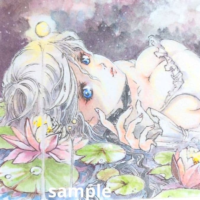 手描きイラスト オリジナル イラスト 水彩画 アナログ 色紙 原画