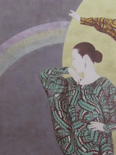 堀泰明、【蝶羽の衣】、希少な額装用画集より、新品額装付、状態良好