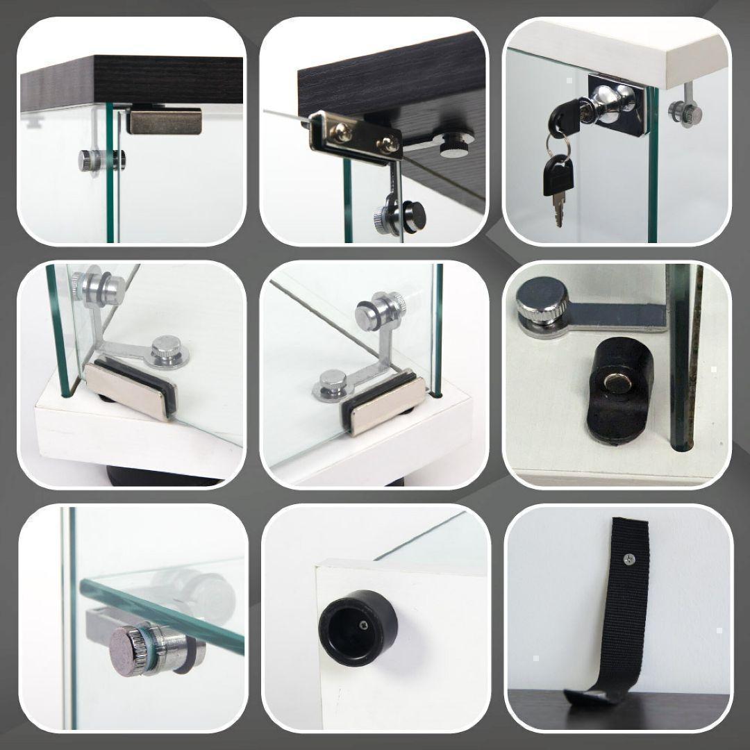 ガラスケース 2段両扉 コレクション フィギュア 棚 ショーケース 黒