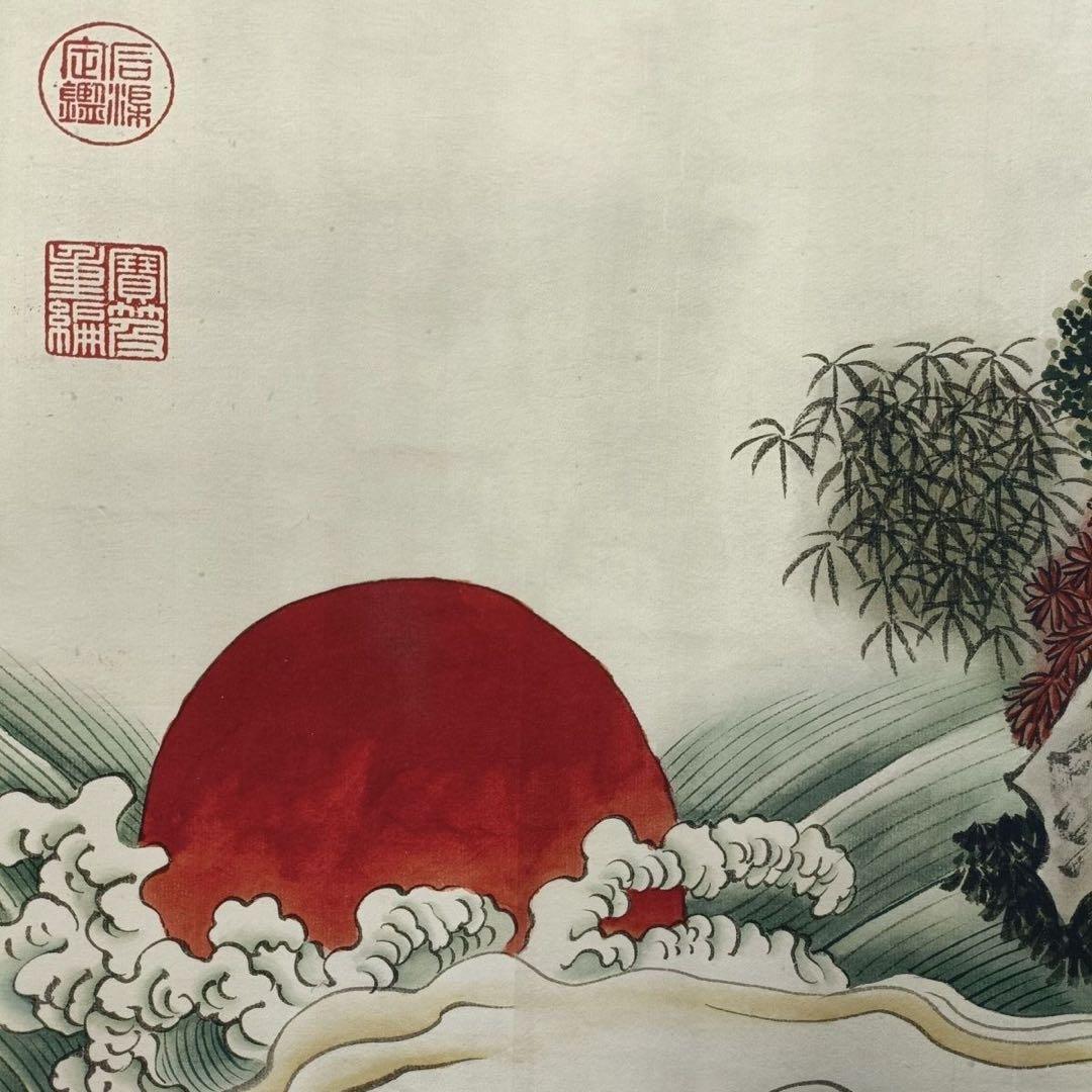 董其昌 鷹図 三尺中堂 掛軸 サイズ77×175cm - メルカリ