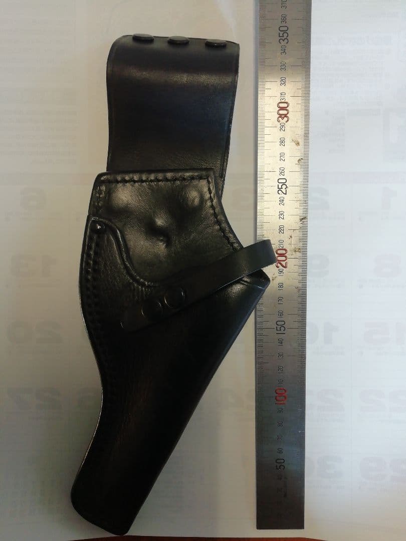 ブラックレザー 右利き用ホルスター　個人装備品　株和宏製造 ブラックレザー 右利き用ホルスター 個人装備品 株和宏製造