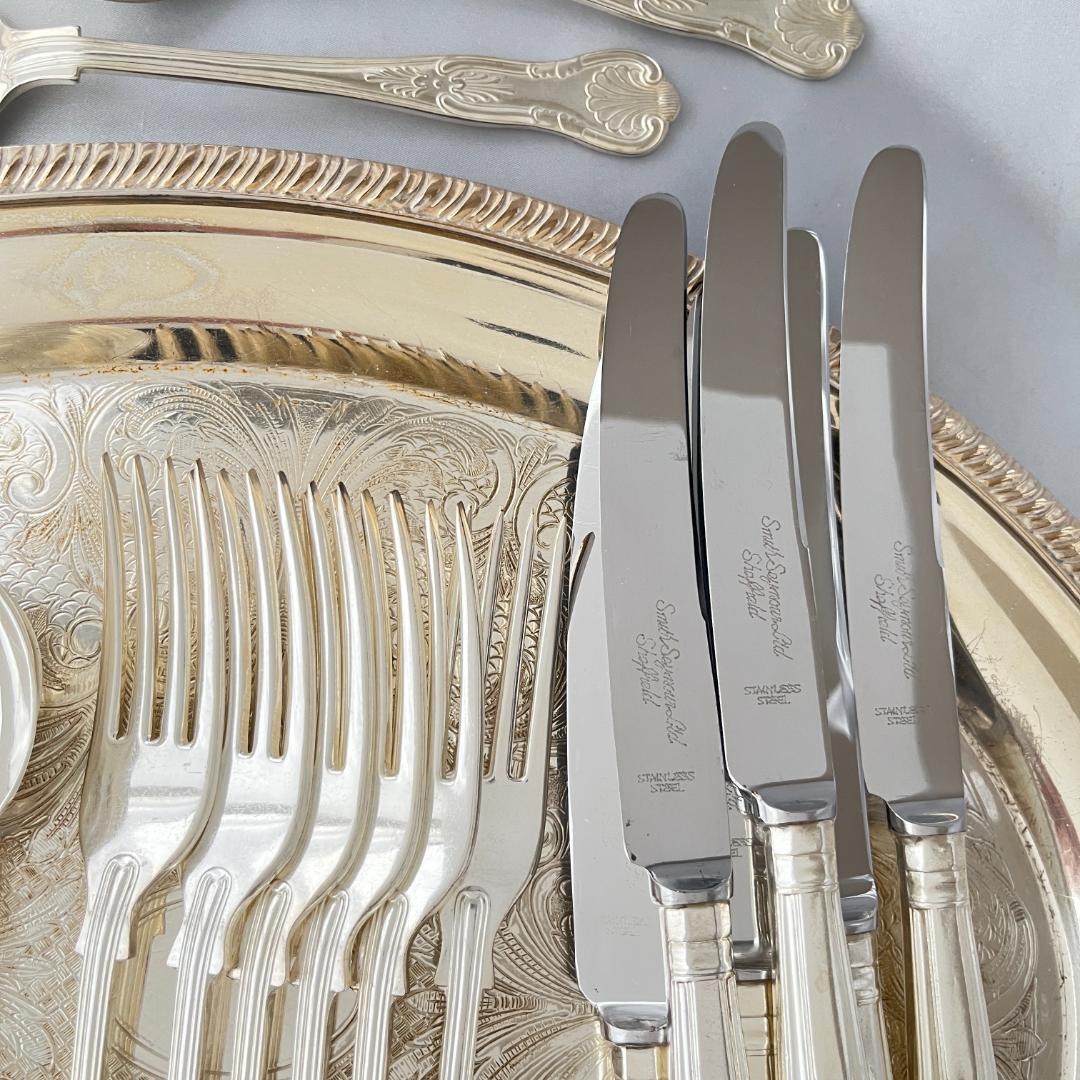 Smith Seymour】 キングスパターンのディナーセット 6名用26本組