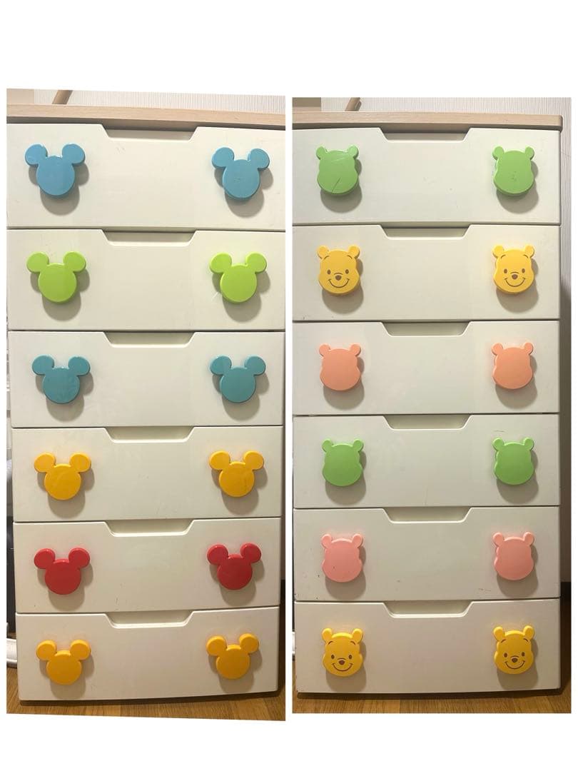 送料込み　アイリスオーヤマ ミッキー プーさん　キッズチェストMHG-555 IRIS OHYAMA（アイリスオーヤマ） チェスト 完成品 おしゃれ 5段 収納