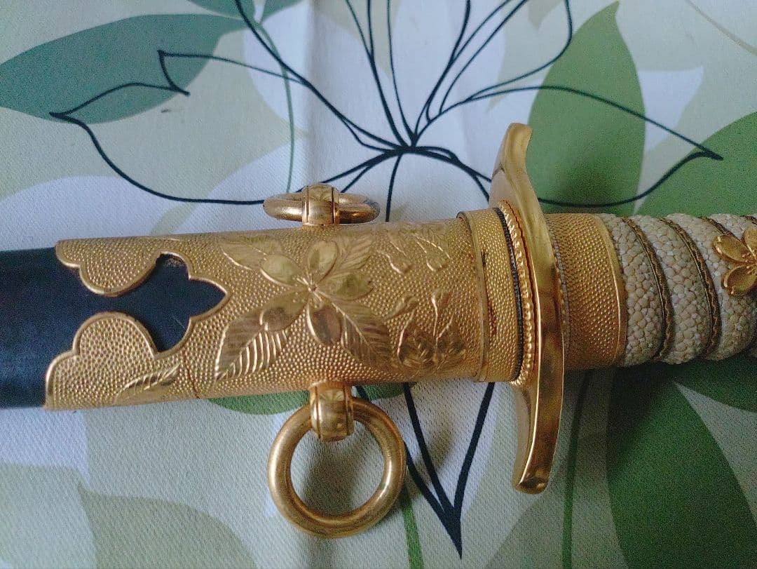 海軍刀 海軍短剣 旧日本軍 拵え 軍刀 海軍短刀 全長約47cm 鮫鞘？