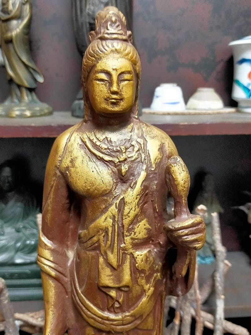 ♥値下げ！北村西望 観音像 37cm 観音様 ブロンズ像 仏像 骨董