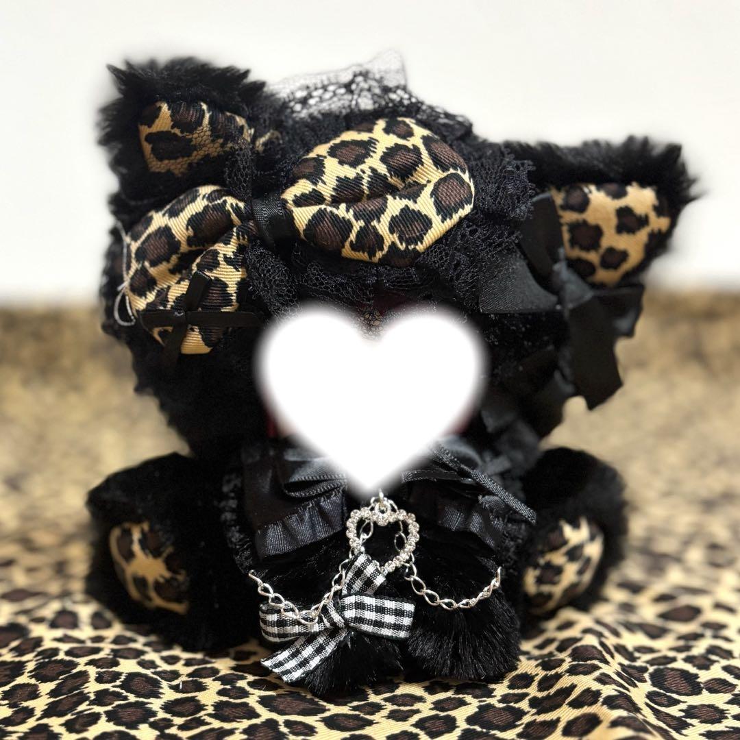 おすわりぬい服 黒猫 ヒョウ柄 ちびぐるみ - メルカリ