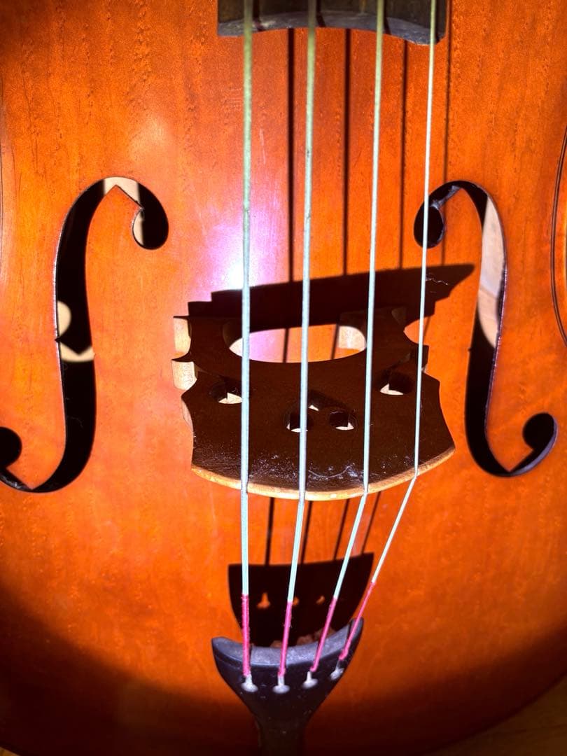 至宝・45年物]Chakiウッドベース(コントラバス)京都茶木ビンテージ