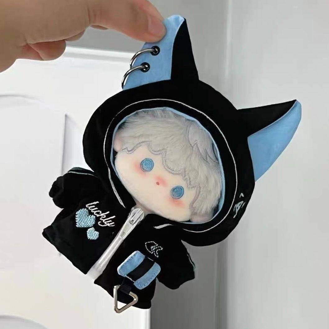 ぬい服 10cm 猫耳 サイバー風 着ぐるみ フード ちびぐるみ ブルロぬい