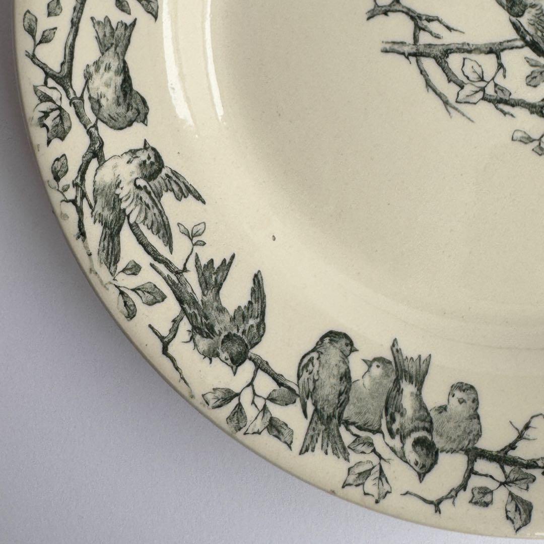 美品 フランスアンティーク Gien AVIARY ディナープレート - メルカリ