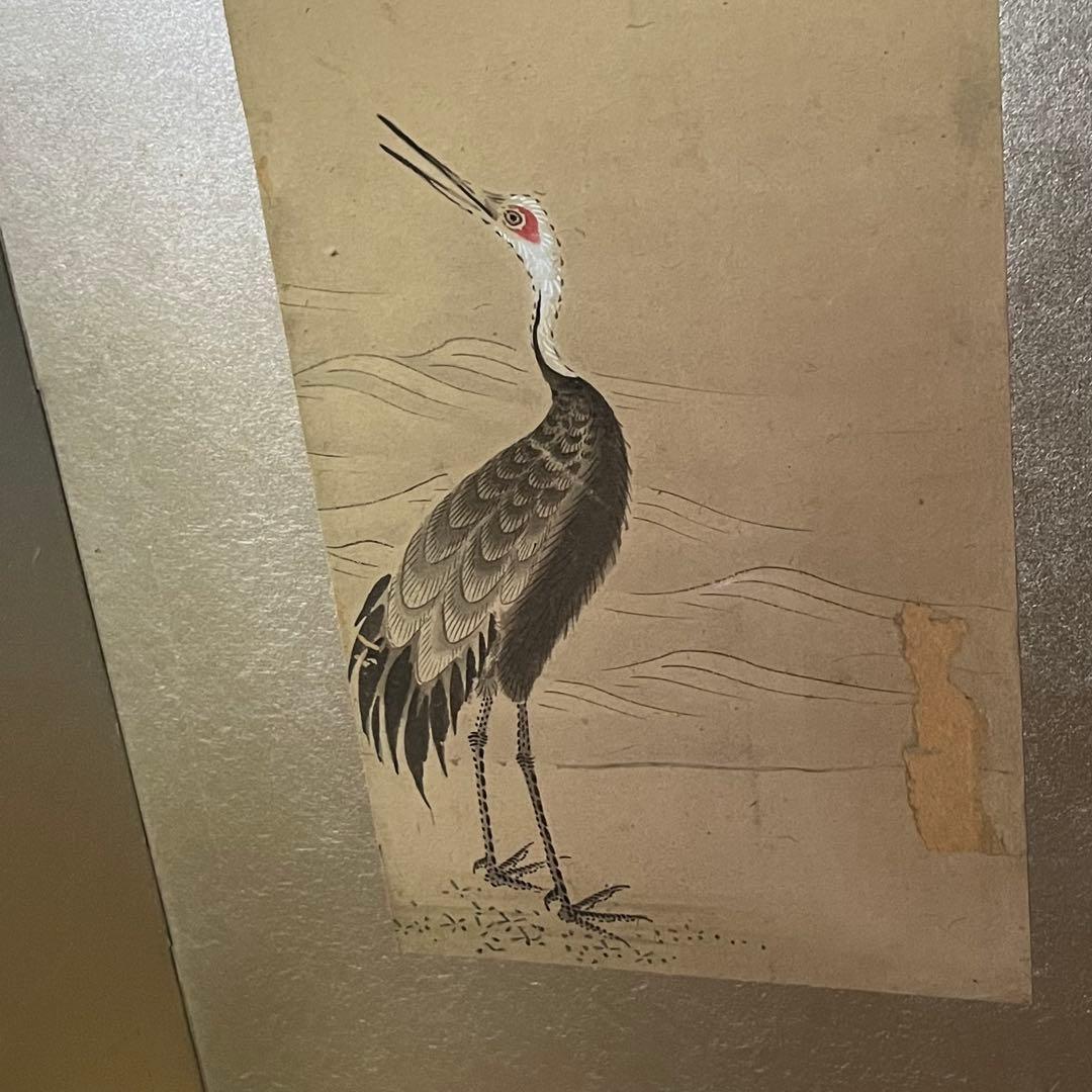 小型屏風/鶴と松/手描き屏風/6曲1双 Amazon.co.jp: ミニ屏風