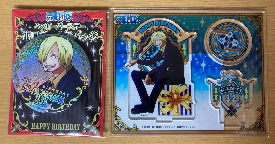 ONEPIECE サンジ バースデーアクリルスタンド＆缶バッジ - メルカリ