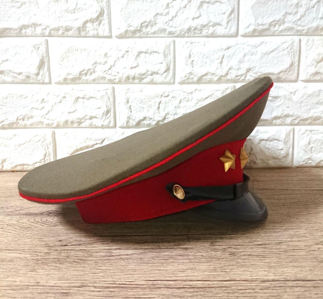 レア 稀少 当時物 ソ連軍 将校用 制帽 軍帽 赤帯 - メルカリ