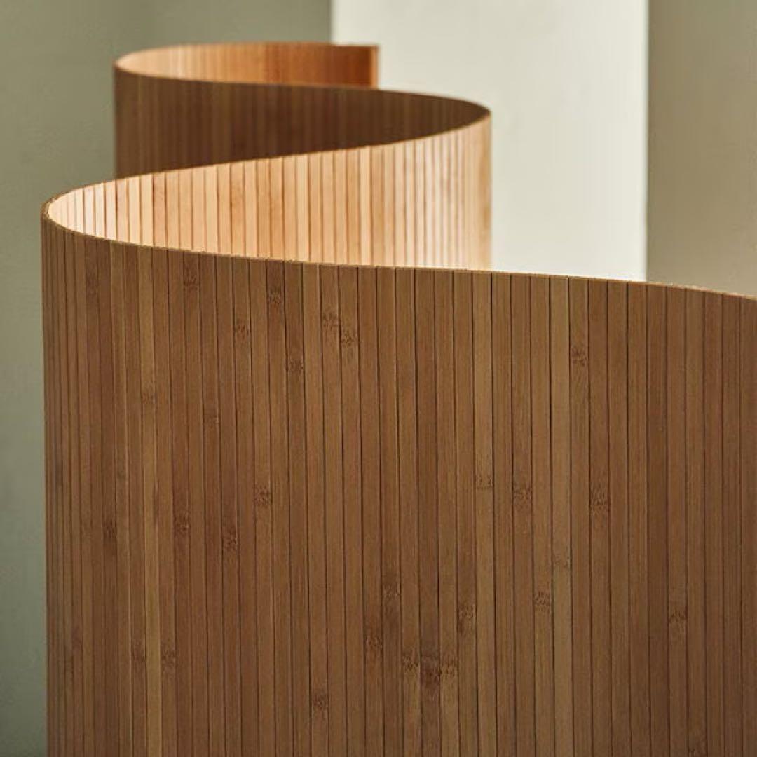 木製 波形パーテーション 縦（高さ）約180cm x 横幅200cm 送料込み