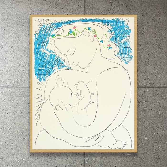 額装品/母性/パブロ ピカソ/アート/ポスター/インテリア 楽天市場】【パブロ・ピカソ 額装 絵画 アートポスター】母性(540×640