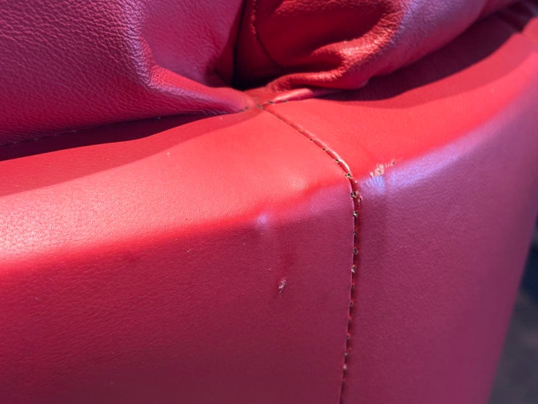 カウチソファ レッドソファ 3P モダン クラシック シンプル レザー IG