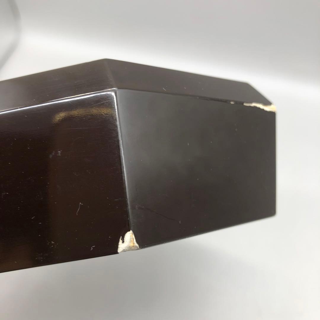 螺鈿細工らでんざいく鳥お花貝殻装飾八角形黒漆器重箱菓子箱23cm伝統