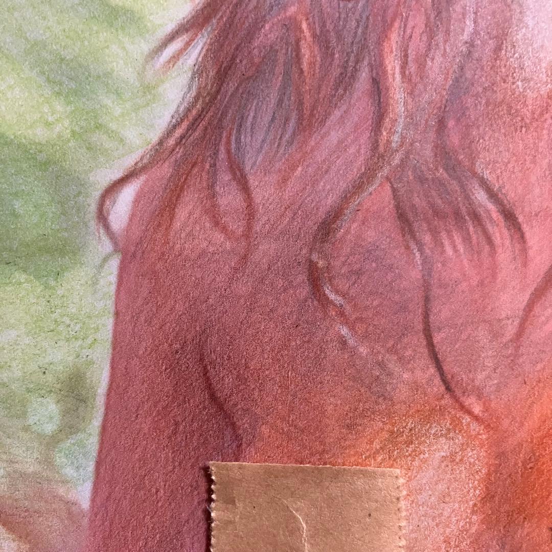 女優画27額装品　額縁寸法32.7cm×24.0cm　カラー着色　定款付