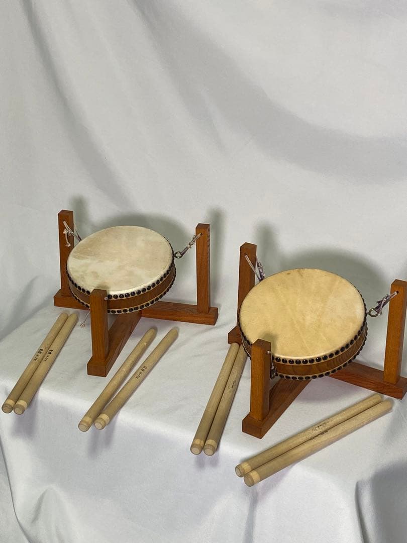 ２１５５❣️ 民謡平太鼓　ミニ　台付　2セット 民謡平太鼓小型台 | 宮本卯之助商店