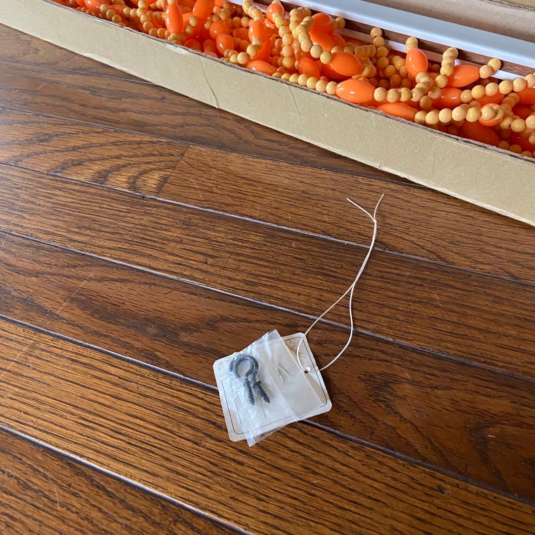 昭和レトロ ビーズのれん オレンジ 当時物 レトロポップ デッド