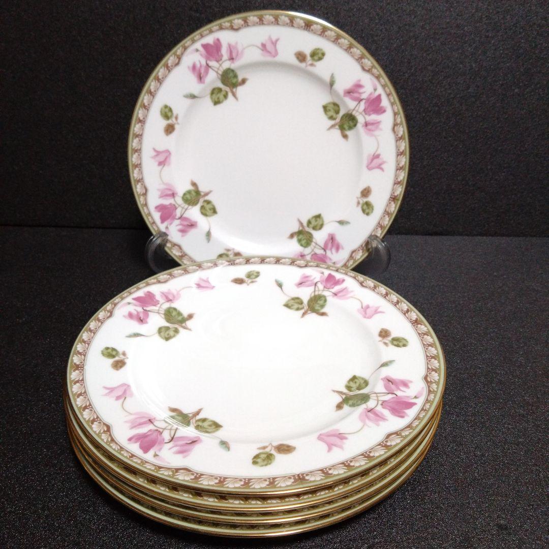 ノリタケ21cmプレート5枚 シクラメンタッチ レストラン ノリタケ 食器 お皿 コティホワイト 21cmプレート5枚セット : テーブル