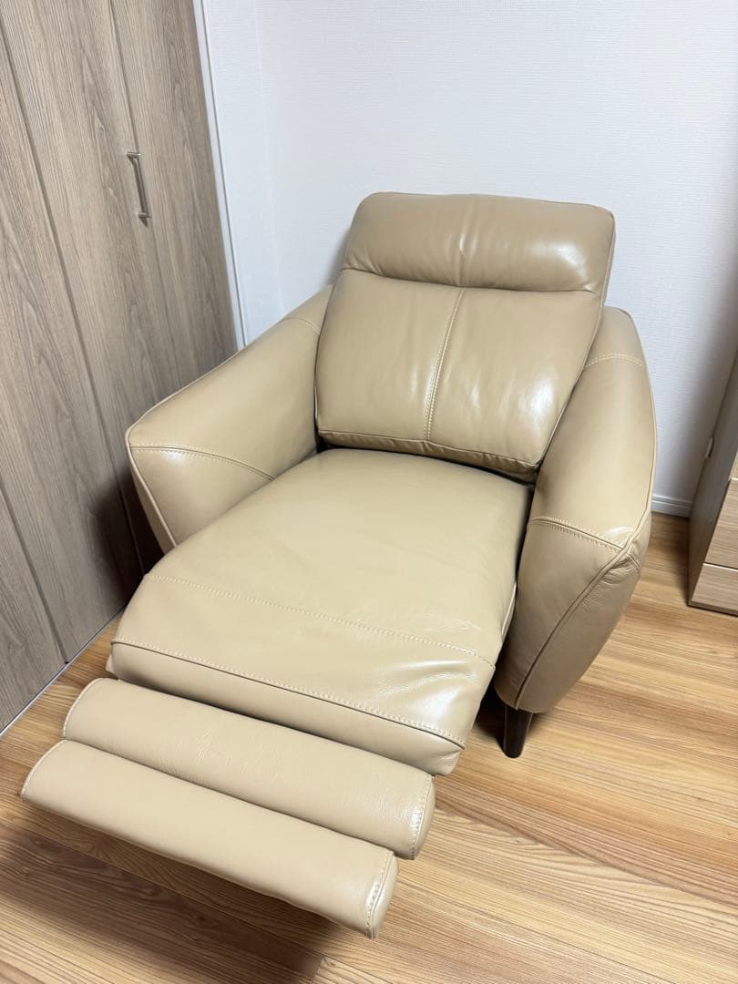 1人掛け電動リクライニングソファ 厚革 タイプ (アネーロ NV BE