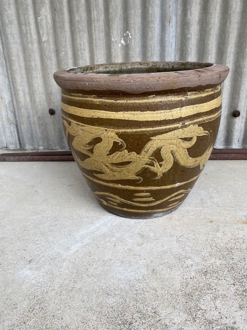 金魚鉢　メダカ鉢　睡蓮鉢　焼物　ピータン壺　水鉢 信楽焼 睡蓮鉢 メダカ鉢 おしゃれ めだか鉢 陶器 水鉢 ビオトープ