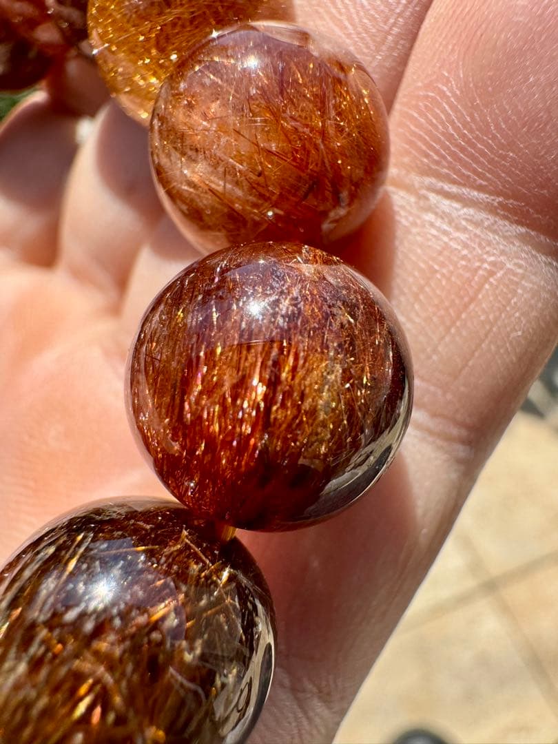 【向江大樹さん専用】ブラウンルチル 14mm 内径16cm キラキラ光る