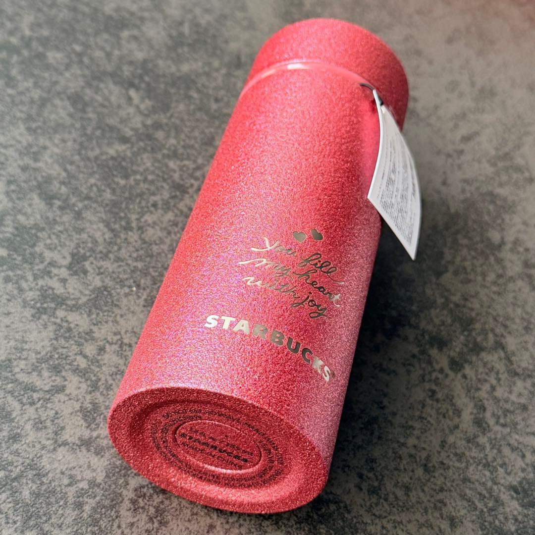 スタバ バレンタイン 2026 ステンレスボトル グリッター レッド 新品未