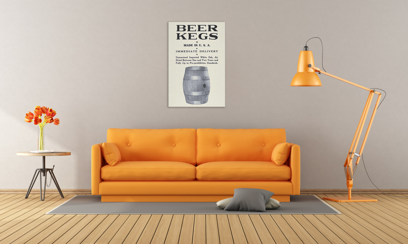 BEER KEGS FINE ART CANVAS PRINT (20″X30″)