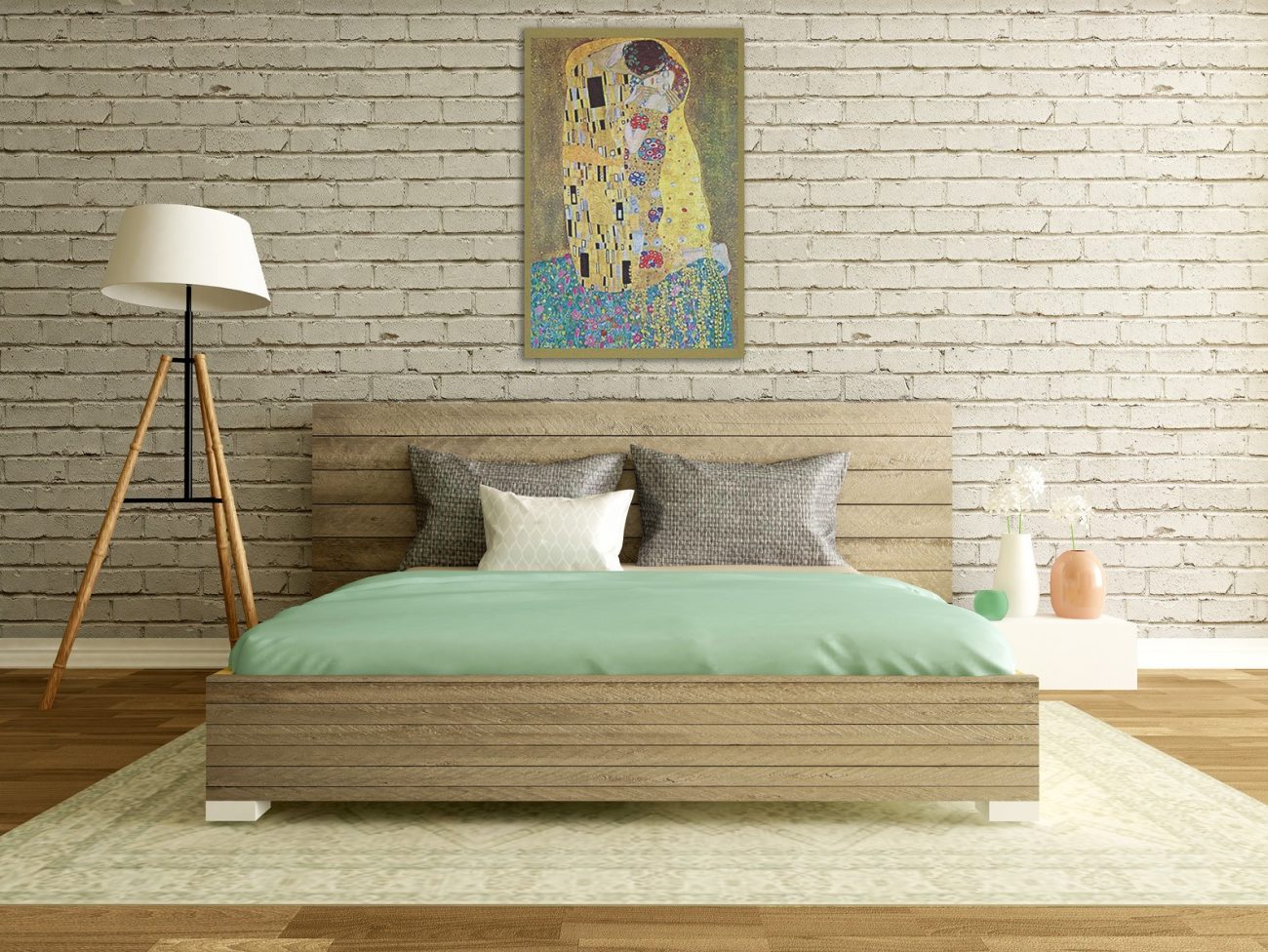 THE KISS FINE ART CANVAS PRINT (20″X30″)
