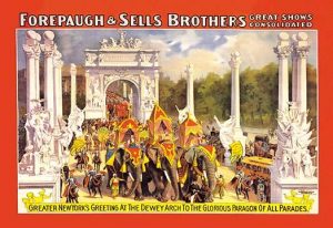 Greater New York's Greeting at the Dewey Arch: Forepaugh and Sells Brothers Great Shows Consolidated(20" x 30") Canvas Wall Art