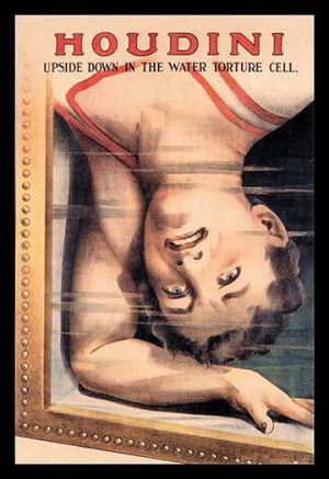 Houdini: Upside Down in the Water Torture Cell(20" x 30") Canvas Wall Art