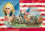 " Washington Crossing the Delaware, with Portrait Inset"