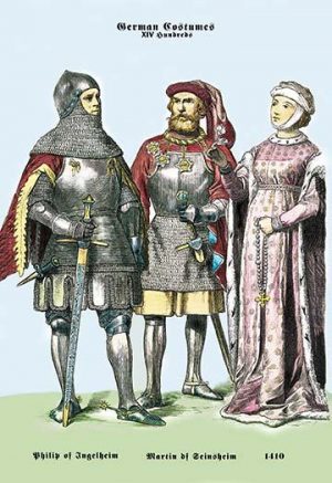 German Costumes: Philip of Ingelheim and Martin of Seineheim(20" x 30") Canvas Wall Art