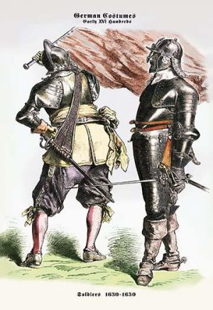 German Costumes: Soldiers(20" x 30") Canvas Wall Art