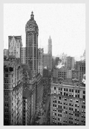 New York City with Singer Tower, 1911(20" x 30") Canvas Wall Art