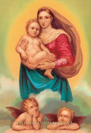 The Sistine Madonna(20" x 30") Canvas Wall Art