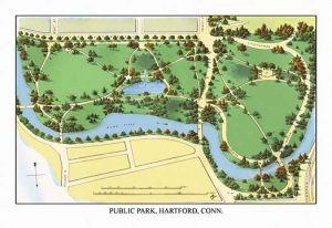 Public Park, Hartford, Conn.(20" x 30") Canvas Wall Art