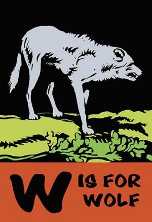 W is for Wolf(20" x 30") Canvas Wall Art