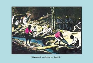 Diamond Washing in Brazil(20" x 30") Canvas Wall Art