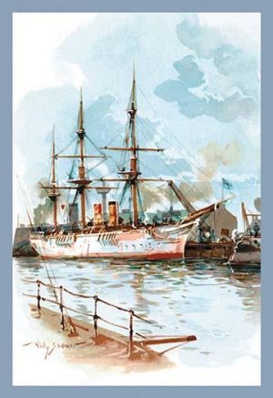 painting of ship at sea